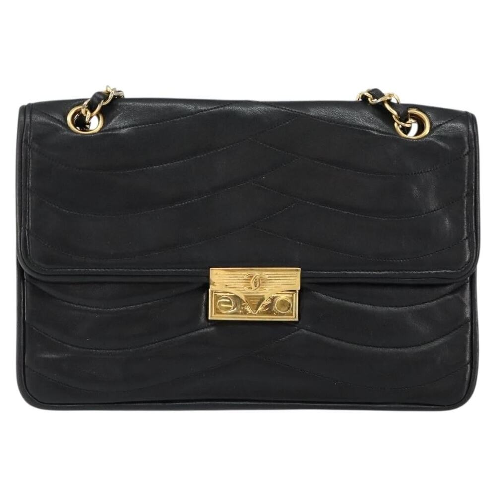 Chanel Lambskin Chain Shoulder Bag Black
